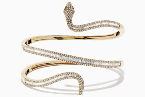 Crystal Daisy Brass Cuff